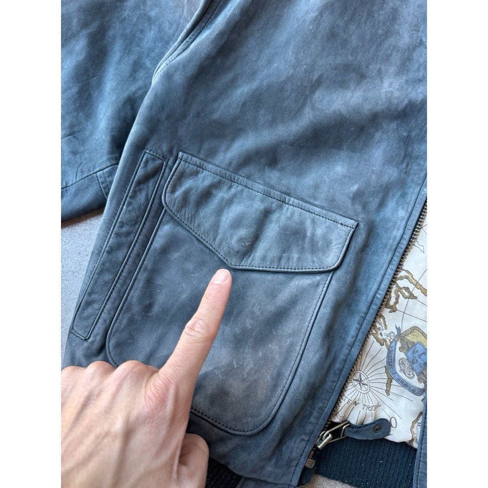 VTG 80s G-3 Global Soft Suede 100% Leather Bomber Flight Aviator A-2 Jacket S - Picture 9 of 11